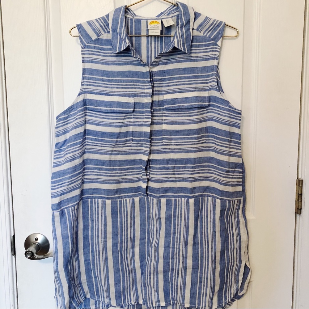 C&C California Striped Sleveless Tunic - L